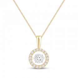 Lab-Created Circle Necklace 1/3 ct tw 10K Yellow Gold 