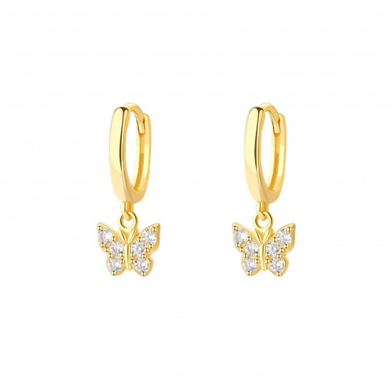 Butterfly Earrings 14K Yellow Gold